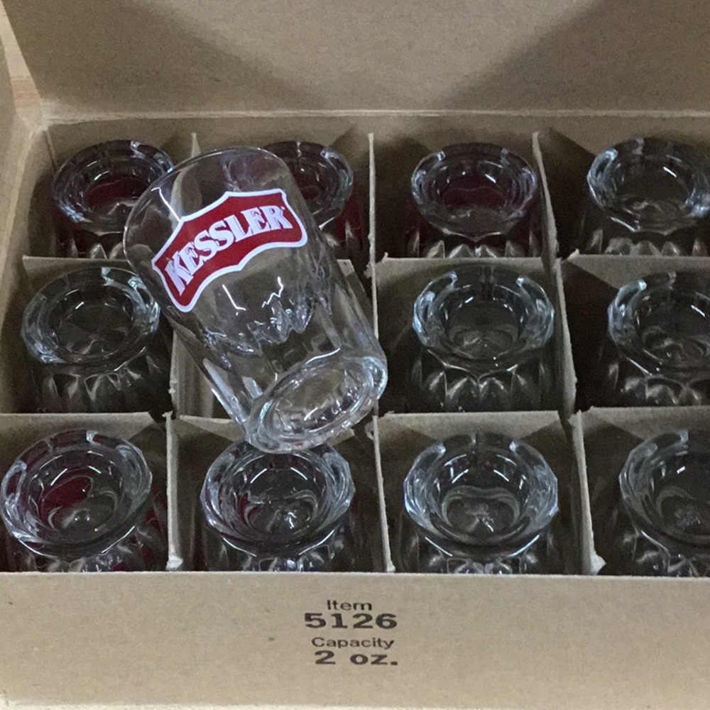 NIB 12 Glass Kessler Shot Glasses